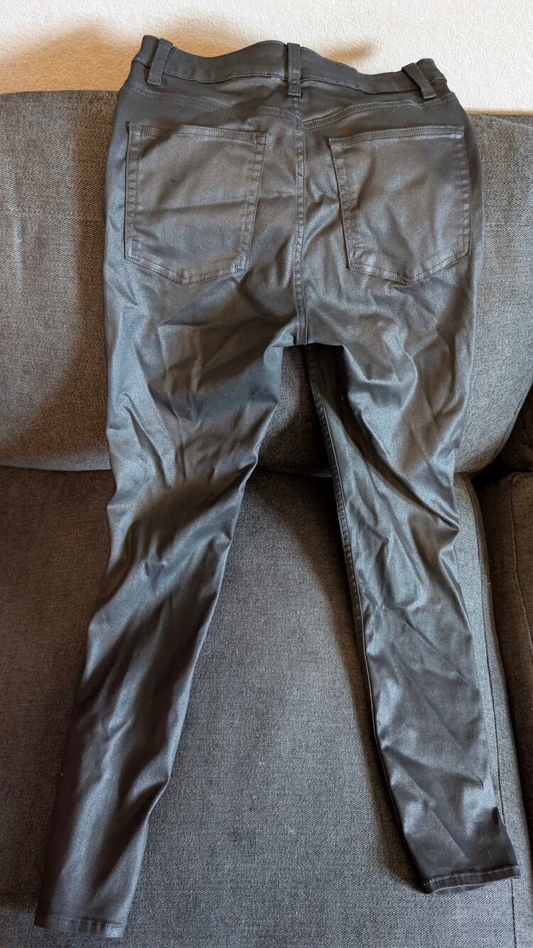 Black Skinny Leather-Look Pants Size US 8